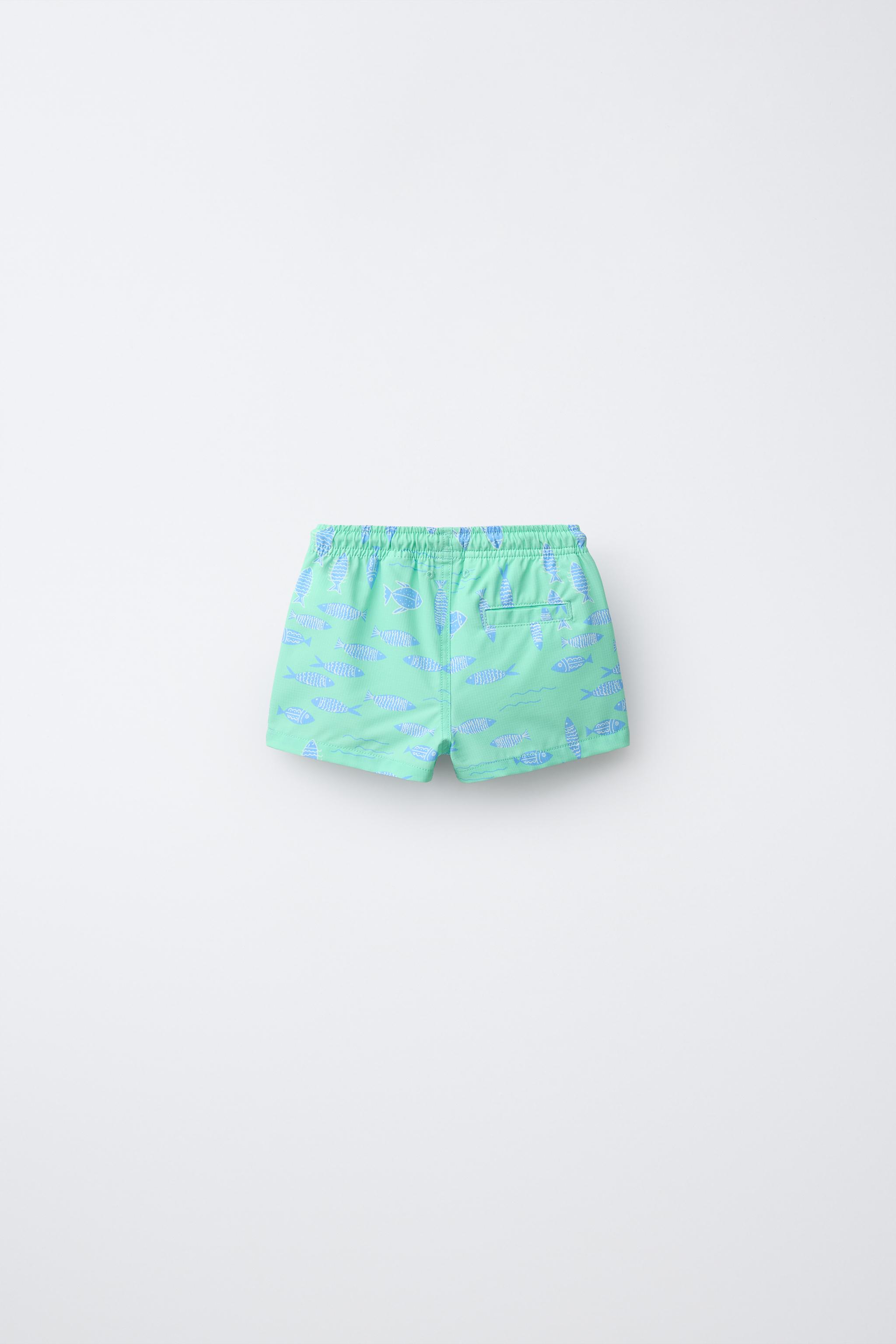 2-6 YEARS/ FISH PRINT SWIM SHORTS